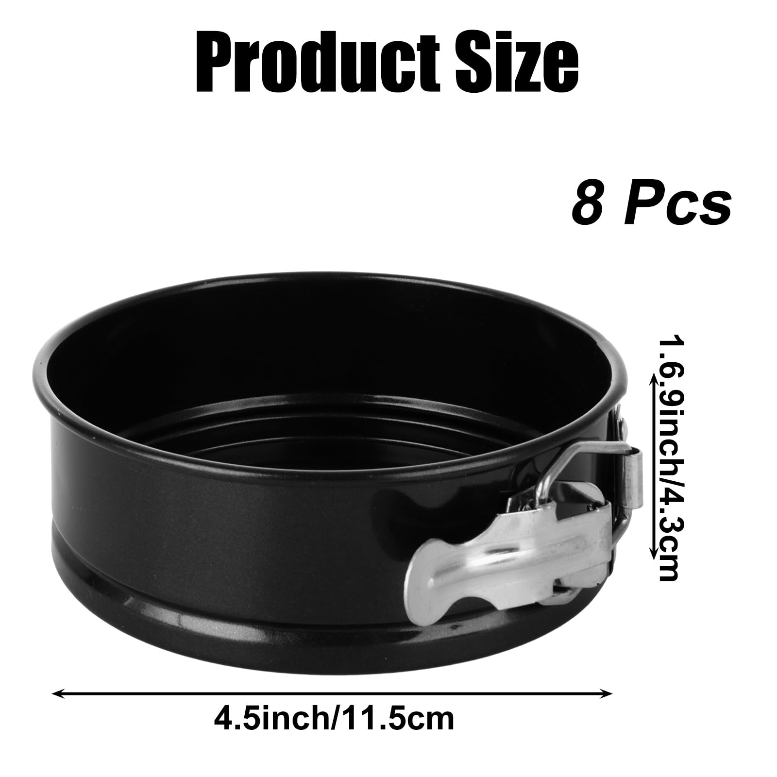 Lot de 8 mini moules à gâteau pour la cuisson, 10,2 cm avec fond amovible, petits moules à gâteau au fromage antiadhésifs pour tarte, cheesecake, pizzas, quiches