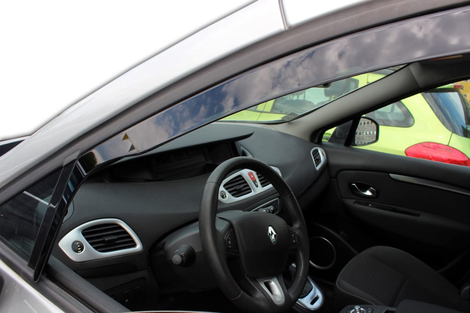 J&J AUTOMOTIVE Windabweiser passend für Renault Scenic 3 5-Türer 2009-2016 4tlg, Heko Regenabweiser Vorne Hinten Getönt Dunkel Passform