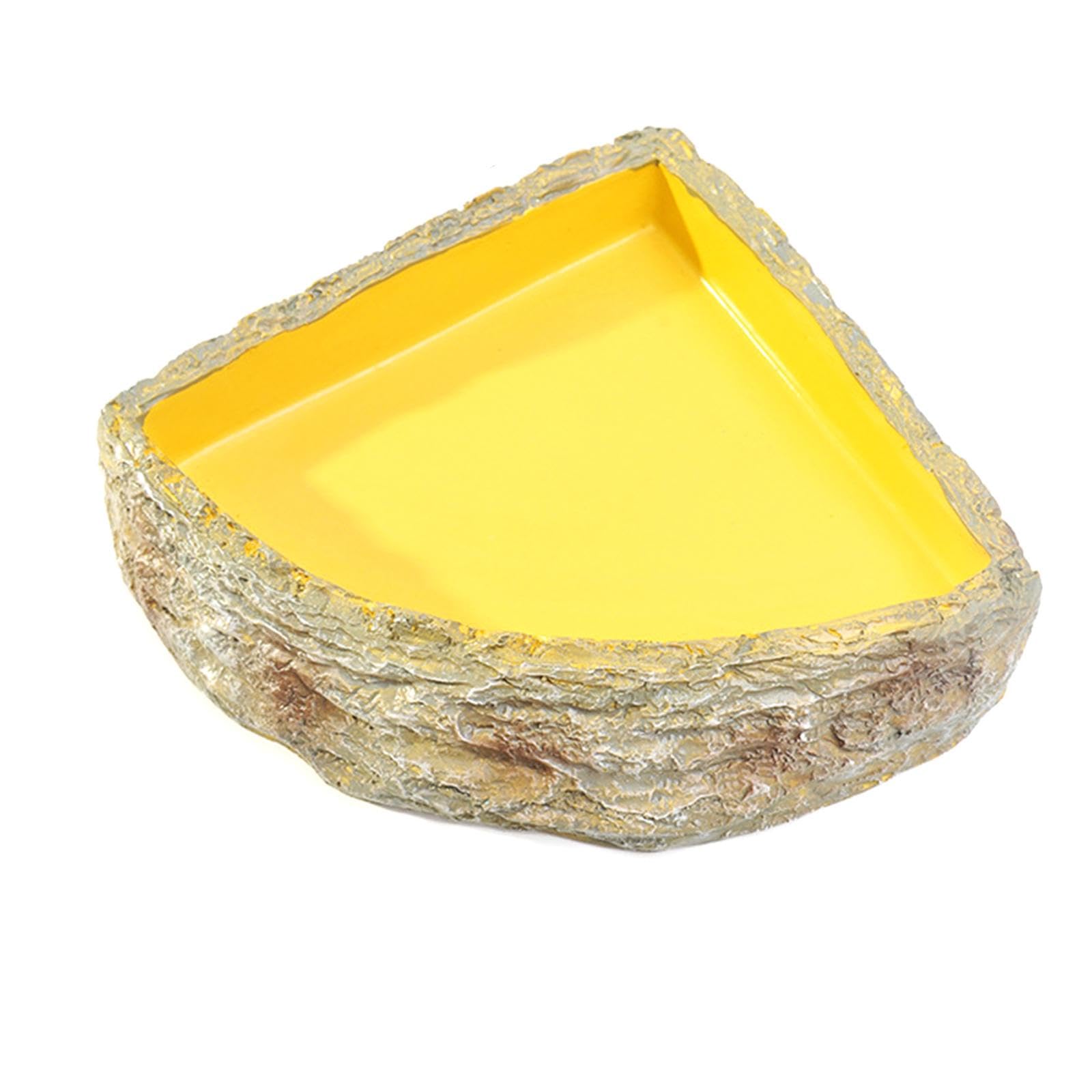 ????? Reptile Water Dish Reptile Feeder Tank Accessory Pet Aquarium Ornament Food Dish Feeding Bowl for Bearded Dragon Amphibian, L