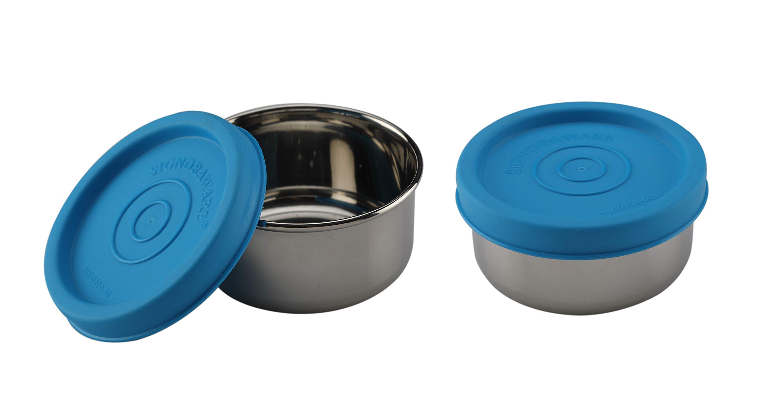 Signora Ware Nano Round Steel Small, Set Of 2, 50Ml+50Ml, Blue