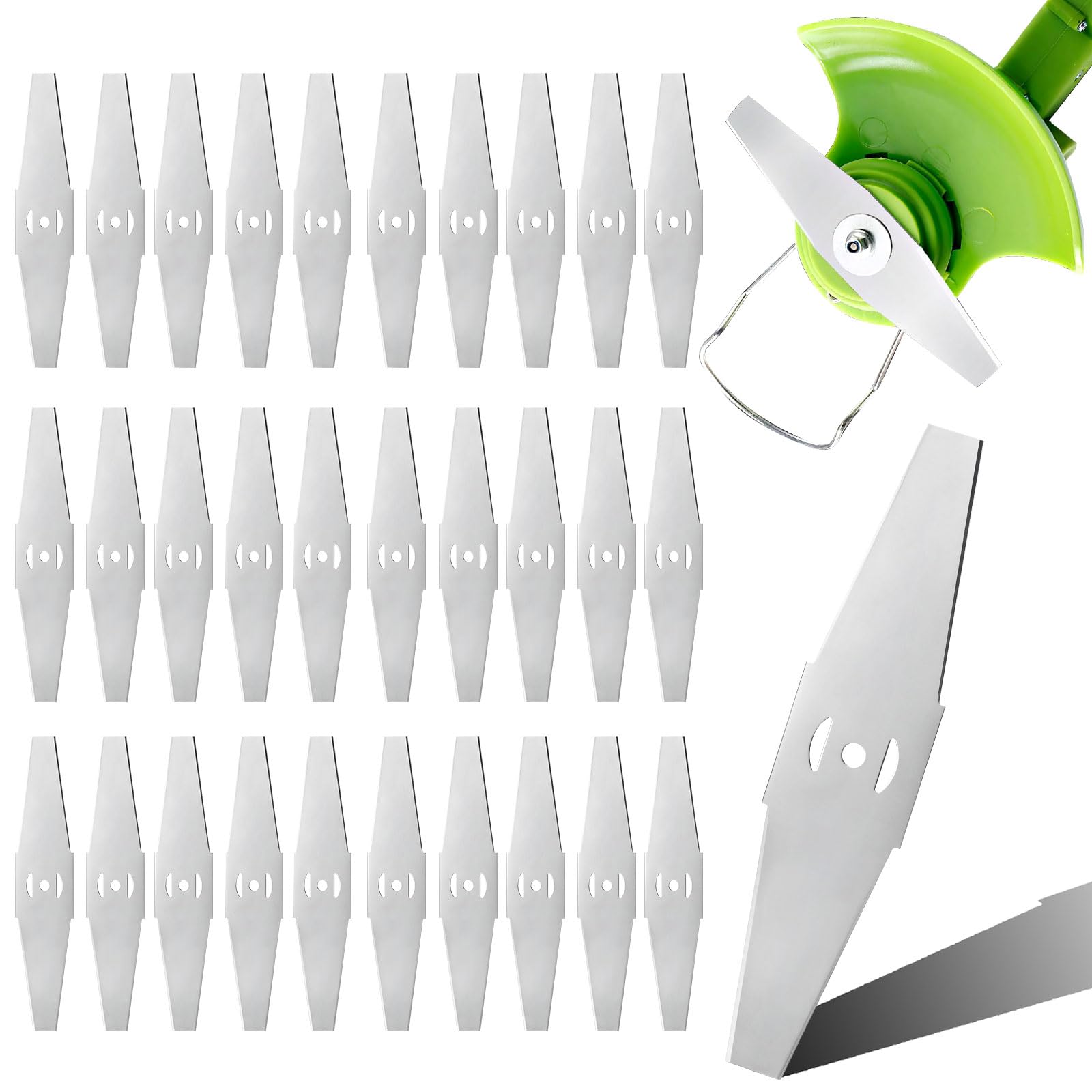 30 Piezas Cuchillas de Metal Para Desbrozadora, 15 Cm Cuchillas de Repuesto para Cortacésped Eléctrico, Cuchilla de Metal de Accesorios Para Jardines, Desbroce y Poda de Arbustos
