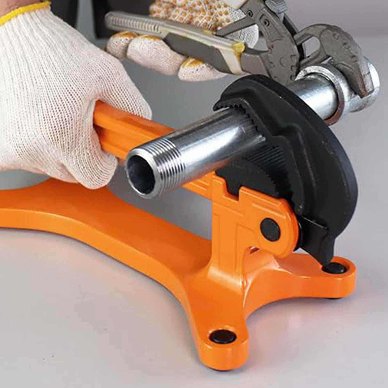 Zunate Tornillo de Banco para Tubos Portátil de Diseño Ergonómico con Abrazadera de Mandíbula Antideslizante Amarilla para una Fácil Instalación de Tuberías