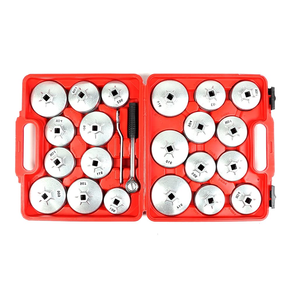 Ejoyous Juego de vasos de aluminio para llaves de filtro de aceite - 23 piezas