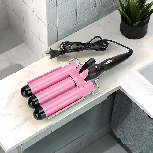 Miniatura 2 de Waver - Herramienta para el cabello, 3 rizadores ajustables con pantalla LCD de temperatura para mujeres, hogar y viajes