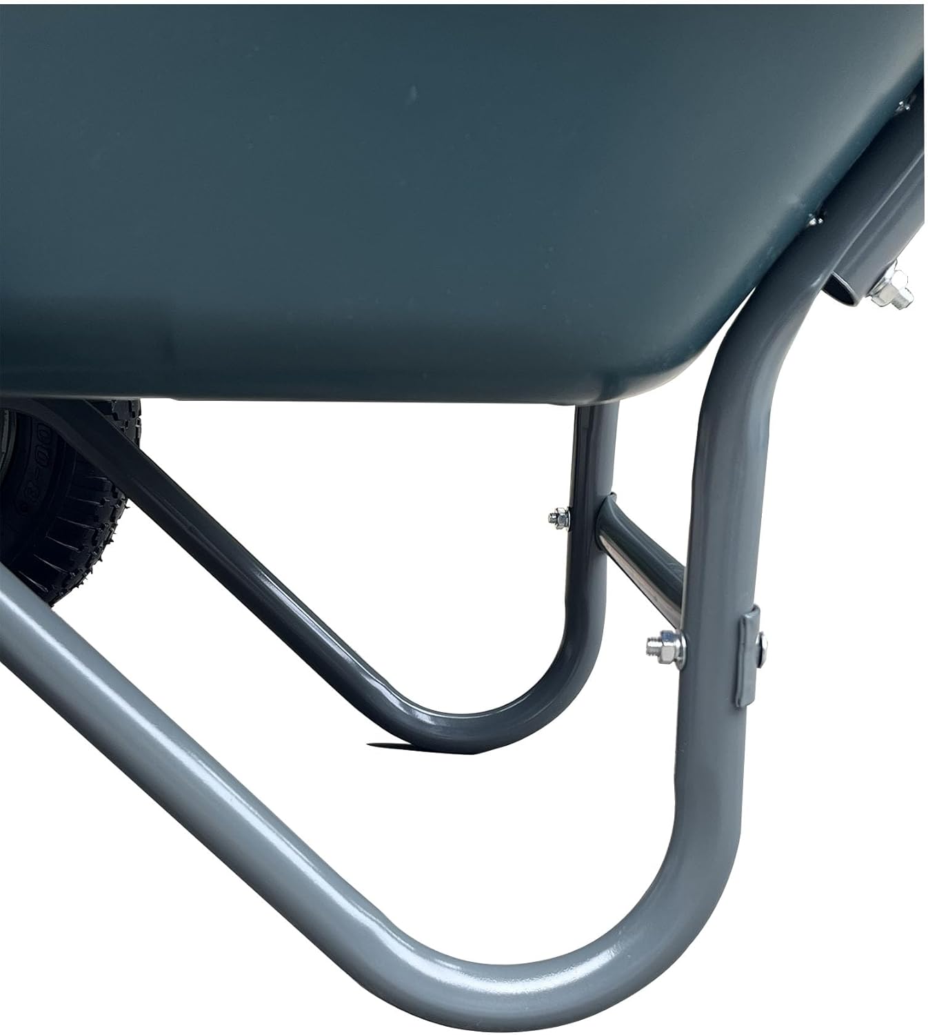 Garden Wheelbarrow Cart, Heavy-Duty Utility with Dual Wheels, Built-in Stand, Ideal for Home, Yard, and Garden - Green