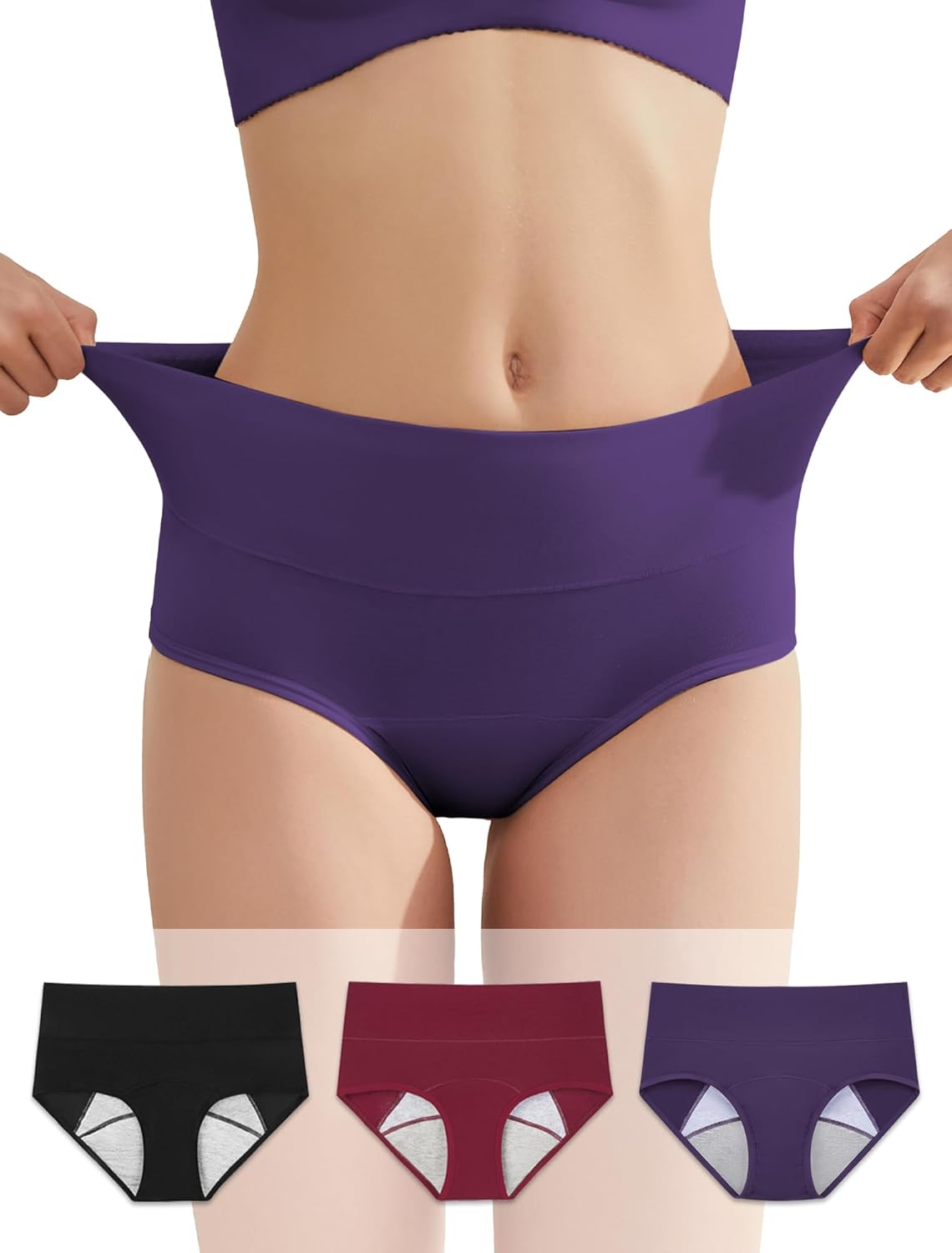 Washable Leakproof Period Underwear - Reusable Incontinence Panties for Postpartum, Heavy Menstrual Flow & Bladder Leaks