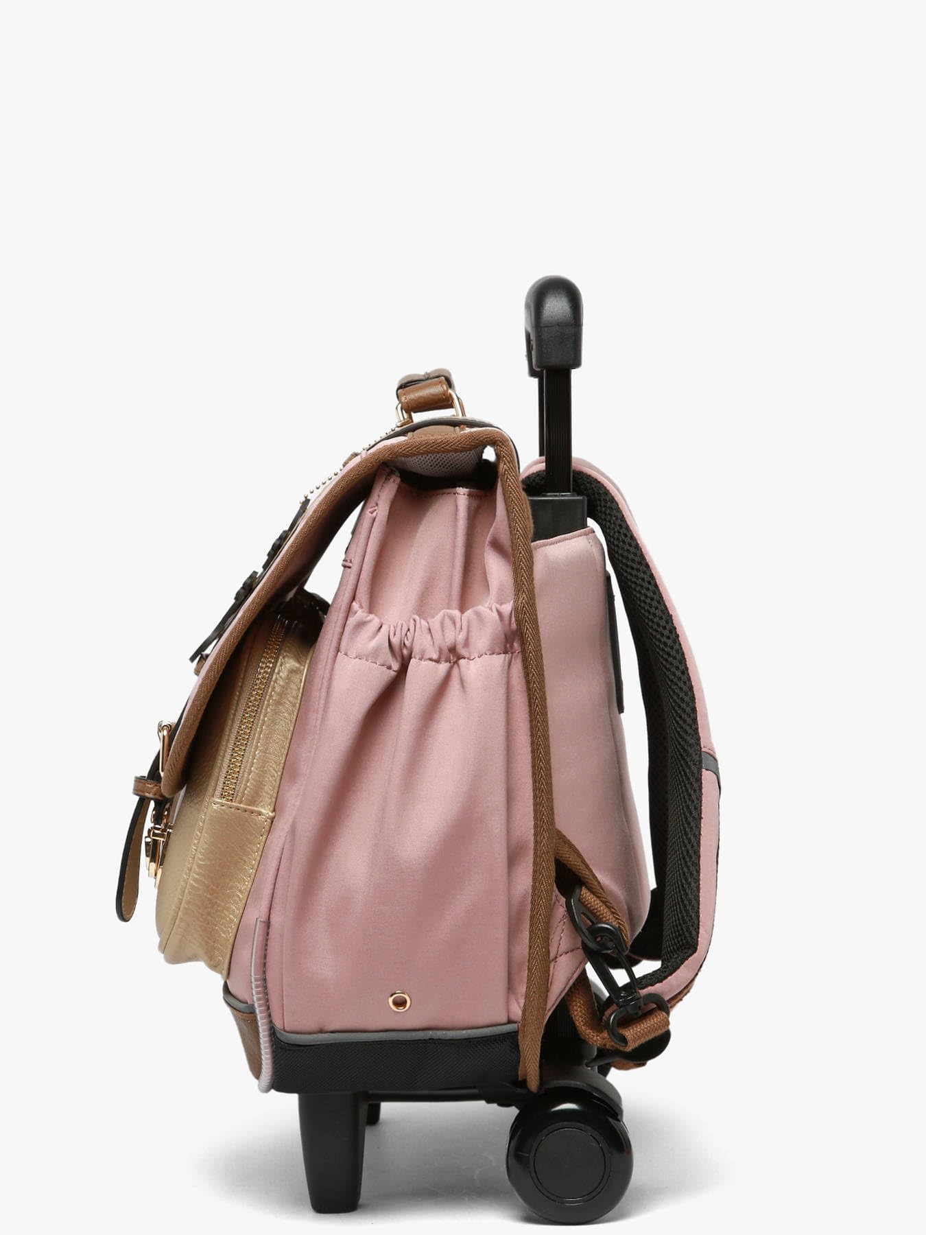Cameleon Cartable à roulettes Rose 38cm Vintage Fantasy avec 2 compartiments - Idéal pour l'école primaire et la rentrée scolaire en CP, CE1 et CE2 pour fille et garçon