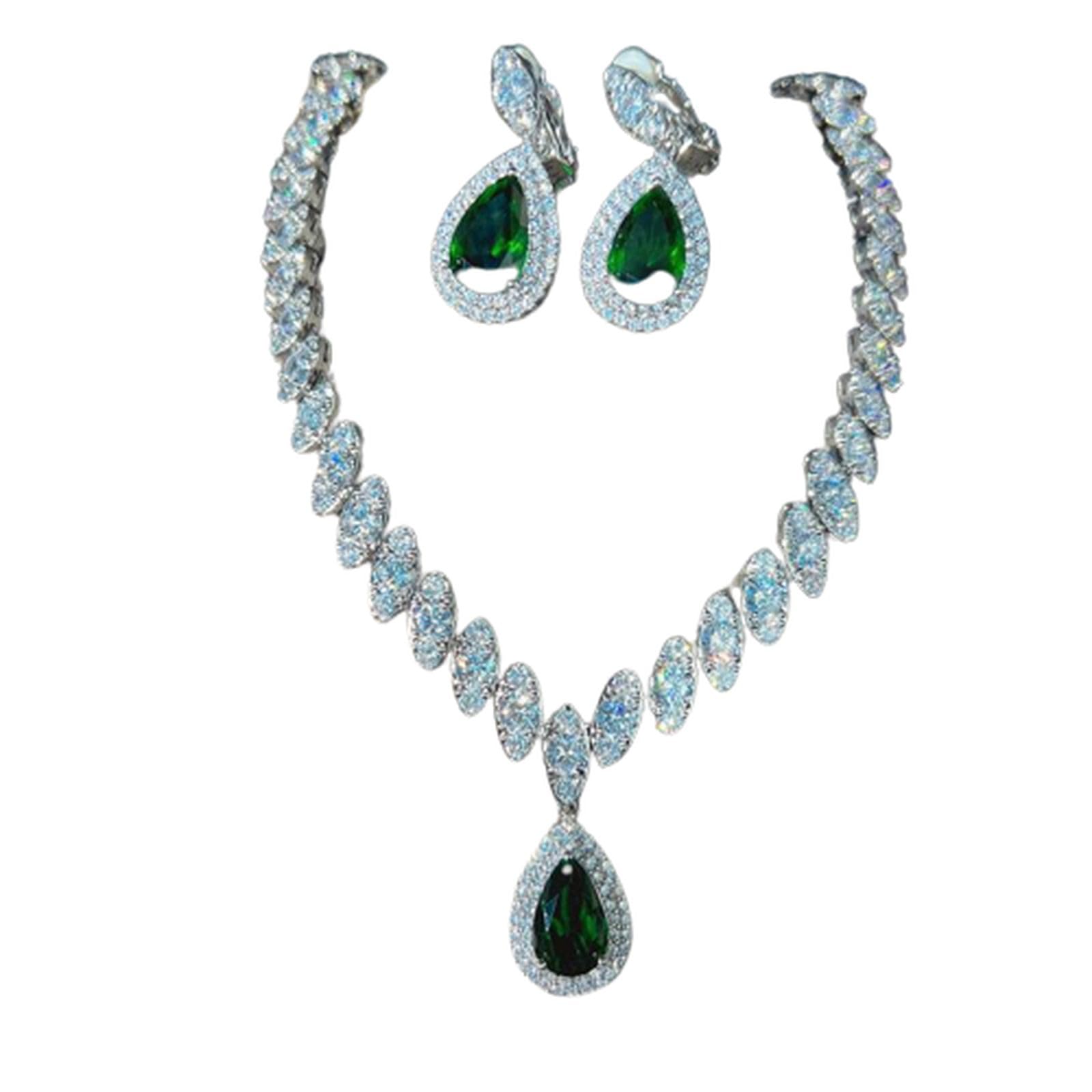 Set di gioielli da sposa per donna, collana AAA + zircone set di gioielli anallergici regalo di compleanno per fidanzamento matrimonio, set di gioielli da sposa per donna per festival