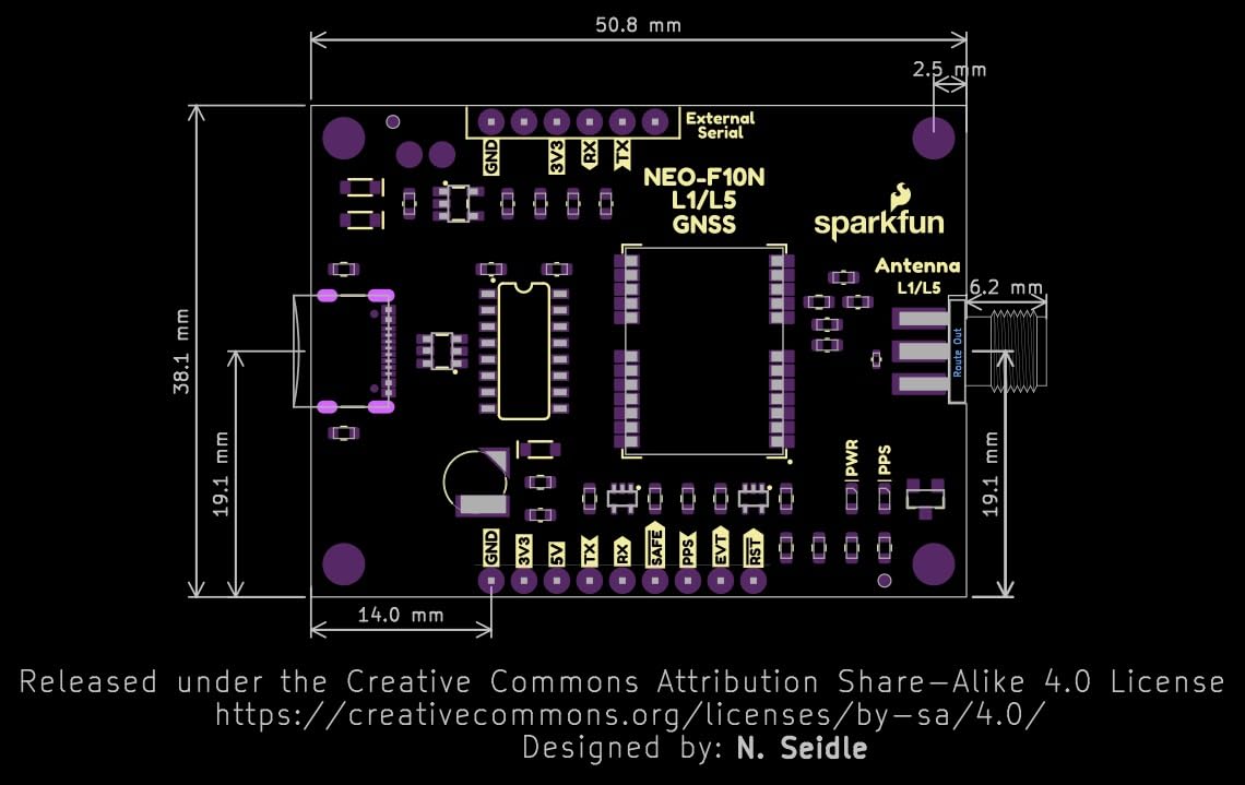 SparkFun GNSS L1/L5 Breakout Board - NEO-F10N GPS With SMA Connector