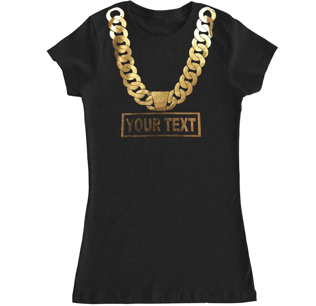 Tシャツ・カットソー New Era Originals Name Tag Script T-Shirt Golden Glow Amazon.com: FTD Apparel Women's Gold Chain Customize Name
