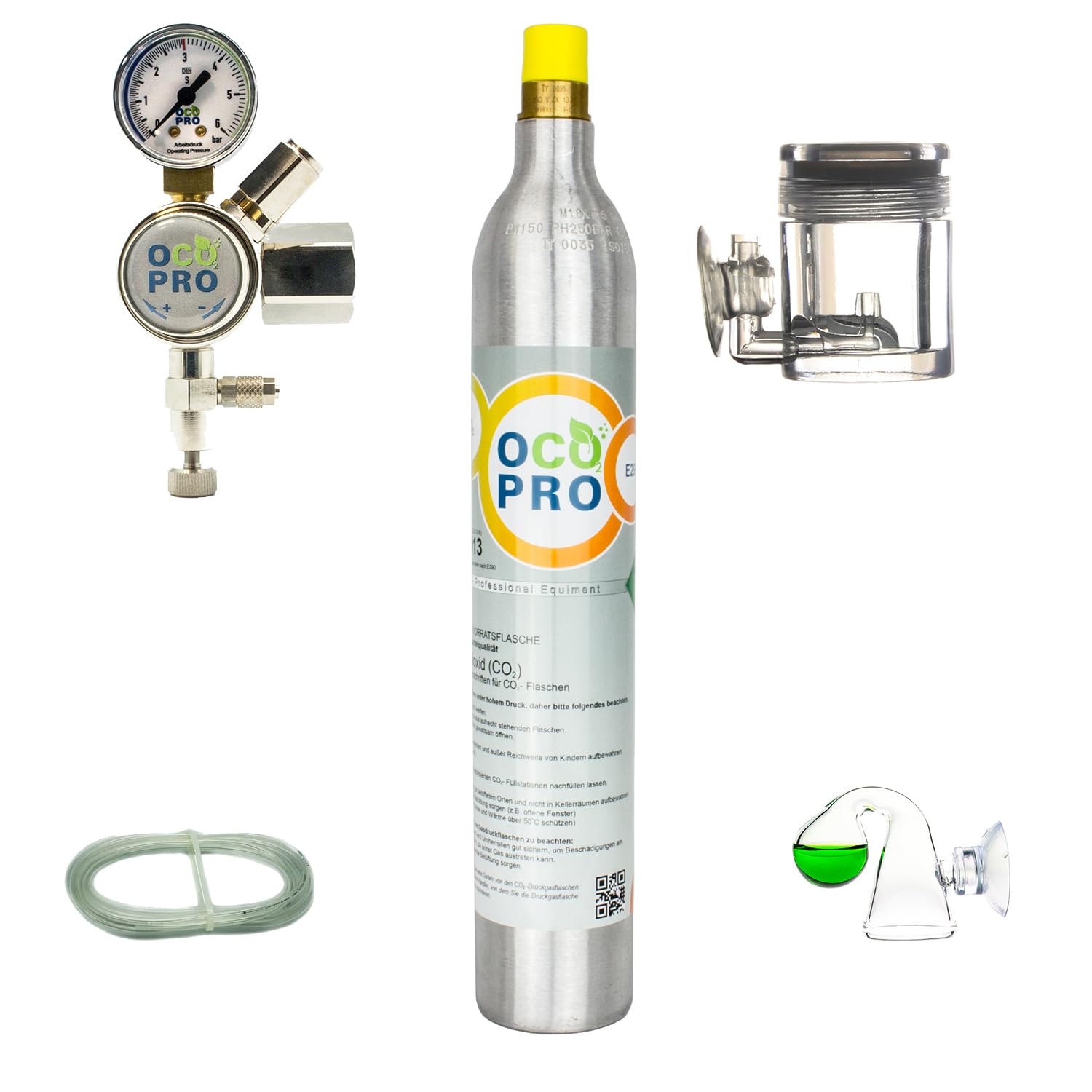CO2-Anlage für Aquarien mit 425g CO2-Zylinder Soda | OCOPRO DLX 350