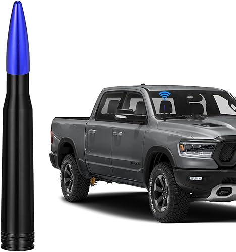 Miniatura 7 de SZSAUTO - Antena corta de coche de 5.5 pulgadas con tapas de válvula de neumáticos, mástil universal de repuesto para autos, camiones y camionetas