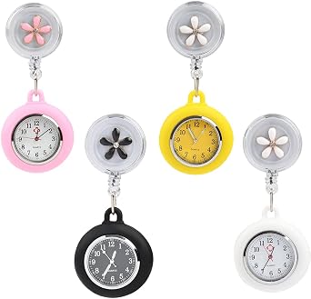 4pcs Orologio da Infermiera,Orologio da Tasca Medico al Quarzo con Chiusura  a Sospensione,Orologi Dottore Impermeabili,Orologio Medico da Tasca con  Ciondolo Infermiera,Orologio Infermiera Retrattile : Amazon.it: Orologi
