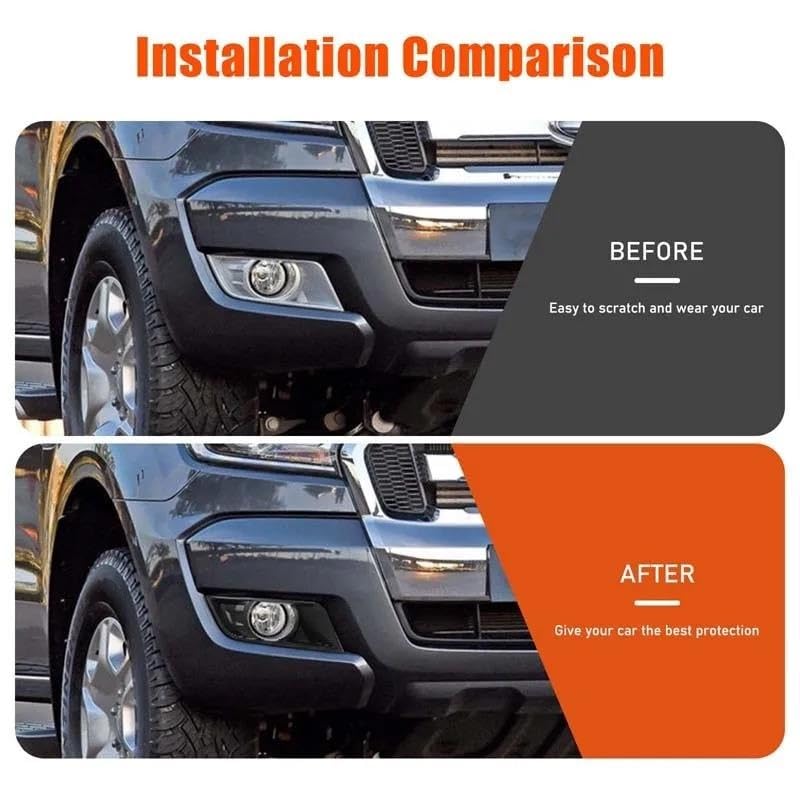 Boîtier feu arrière Ford Ranger Wildtrak T7 2016-2018 cache antibrouillard ABS noir mat - 4