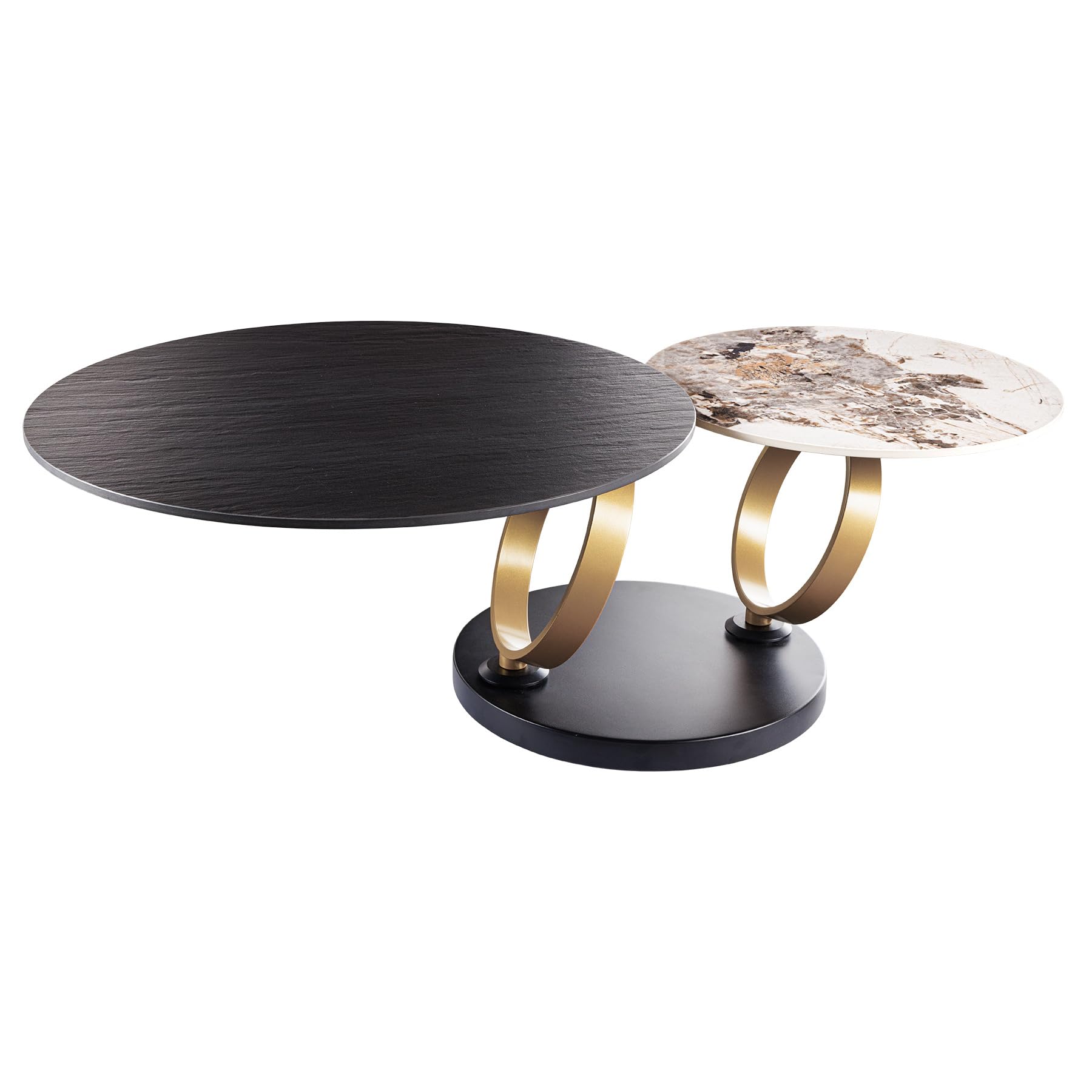 Riess Ambiente Couchtisch Dancing Rings 134cm - schwarz braun - Keramik