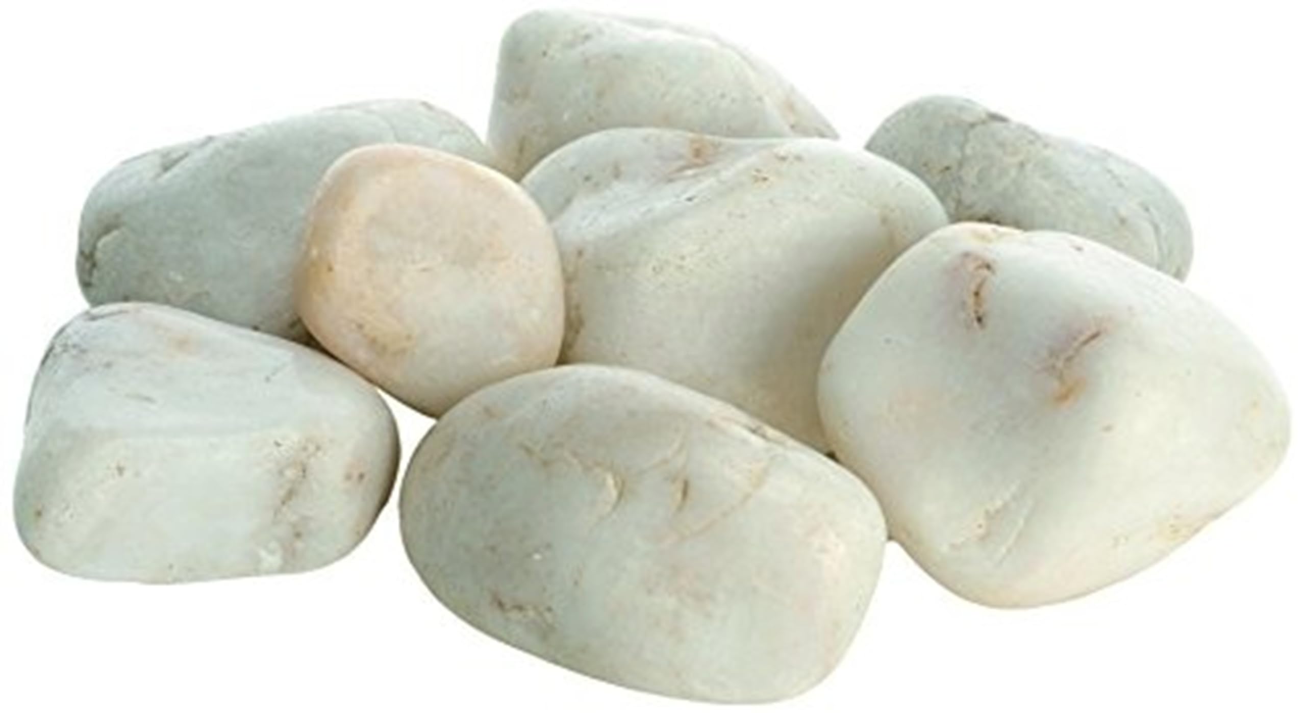 Feng Shui Fish Tank Pebble Set (White), Natural Marble Aquarium Ornaments To Add Texture & Depth, Safe, Durable Fish Tank Decorations For Freshwater & Saltwater Tanks, Aquarium Accessories