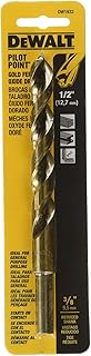 DEWALT DW1932 - Broca helicoidal de punto piloto de óxido ferroso dorado de 1/2 pulgada