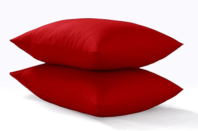 Sapphire Collection 300 Thread Count 100% Egyptian Cotton (Pair of Pillowcase, Red)