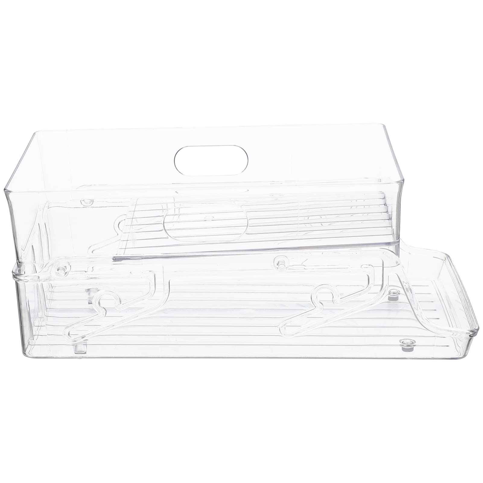 Levemolo Transparent Fridge Organizer Double Layer Can Holder Soda Fridge Organizer Drink Can Rack Beverage Racks