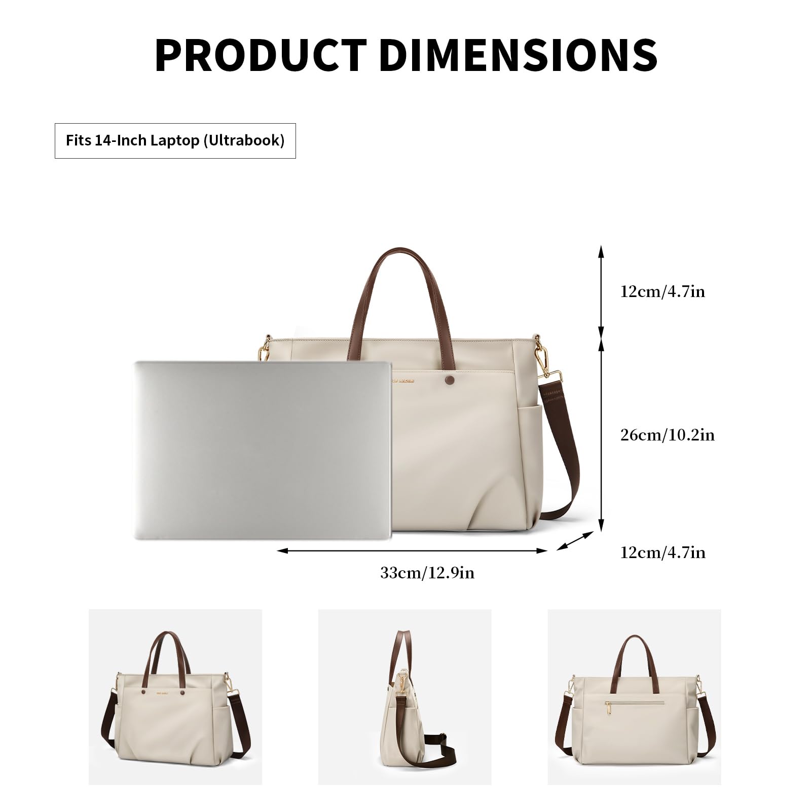 GOLF SUPAGS Borsa Tote per Laptop da Donna, Borsa a Tracolla per Computer Borsa da Lavoro Grande per Donna, Custodia per Laptop Borsa Elegante per Viaggi D'affari