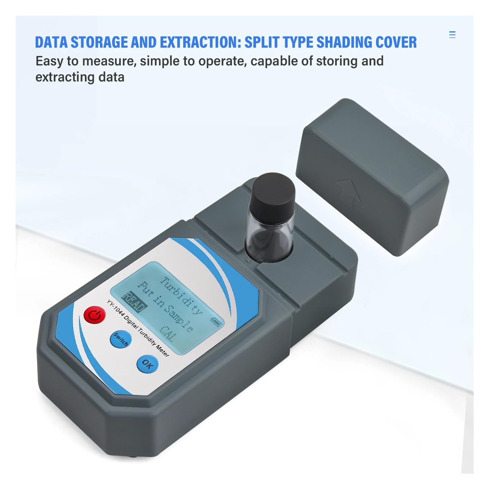 Medidor de turbidez portátil 0-1000NTU Probador de calidad del agua portátil con soluciones de calibración de luz dispersa Pantalla retroiluminada