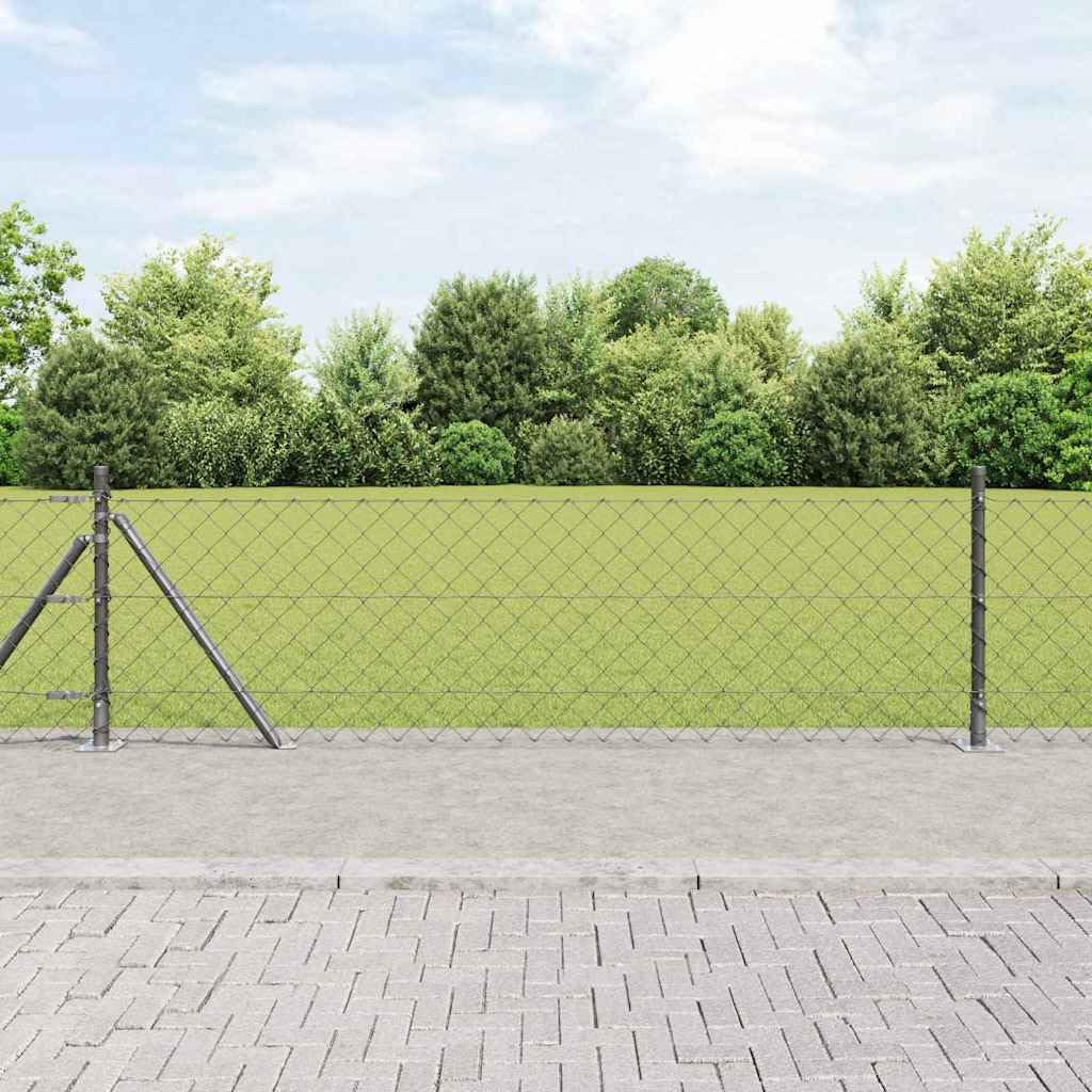 Juego de valla de jardín gris 10 x 0,4 m con 5 postes de acero PVC de 60 x 60 mm, malla de protección visual para jardín, balcón y terraza, diseño robusto