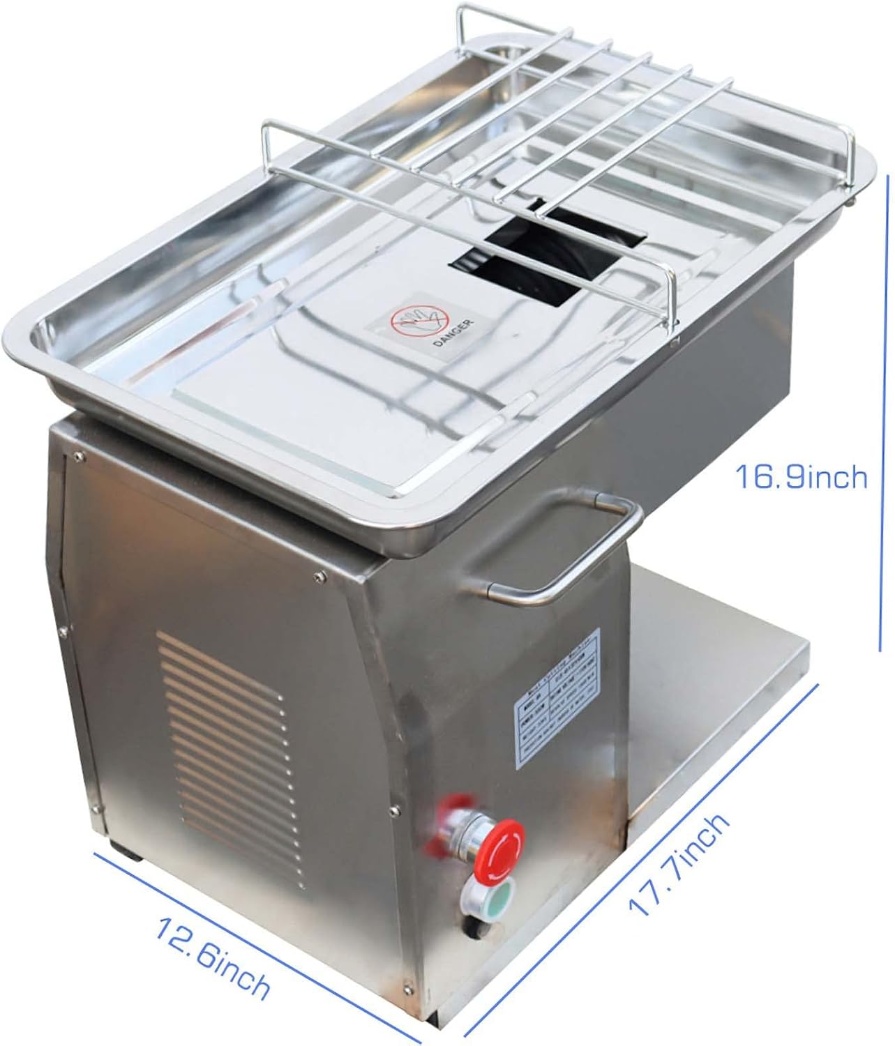 TECHTONGDA Meat Cutter Commercial Electric Slicer Shredded Diced for Steak Beef Pork Meat QX 8mm