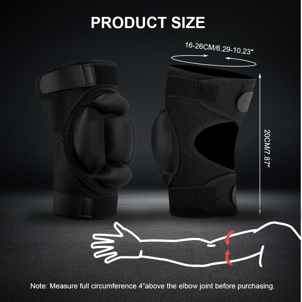 Flintronic 1 Par Coderas Deportivas Esponja Respirable Elástico para MMA, Ciclismo, Baloncesto