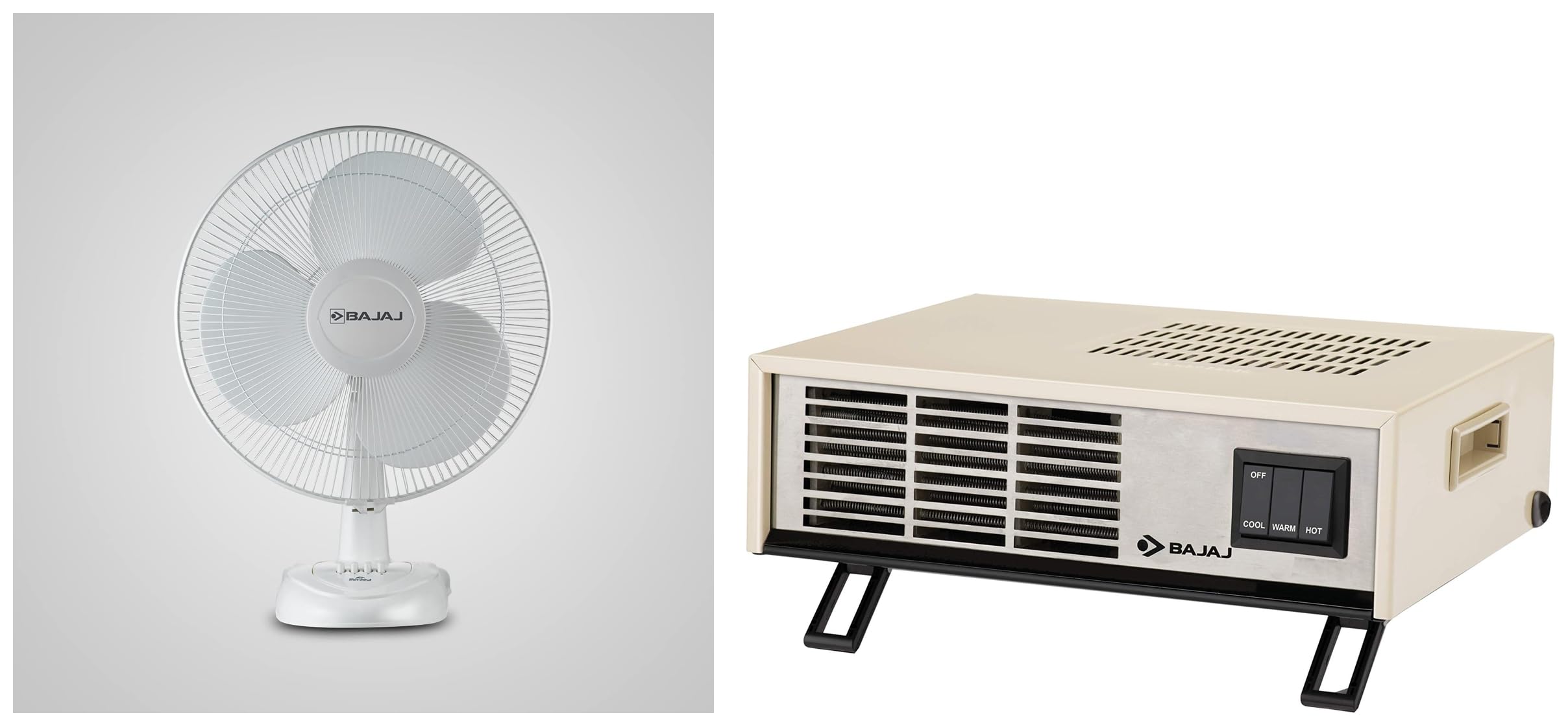 Buy Bajaj Esteem 400 mm Table Fan (White) Blow Hot 2000 Watts Fan Heater –  (White/Black) Online at Low Prices in India - Amazon.in