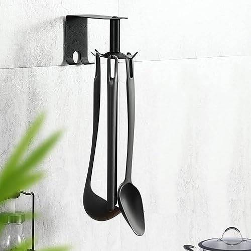 Miniatura 7 de AITRAI Ganchos para utensilios, 360 ganchos giratorios para utensilios de cocina, ganchos de acero inoxidable montados en la pared con 10 ganchos