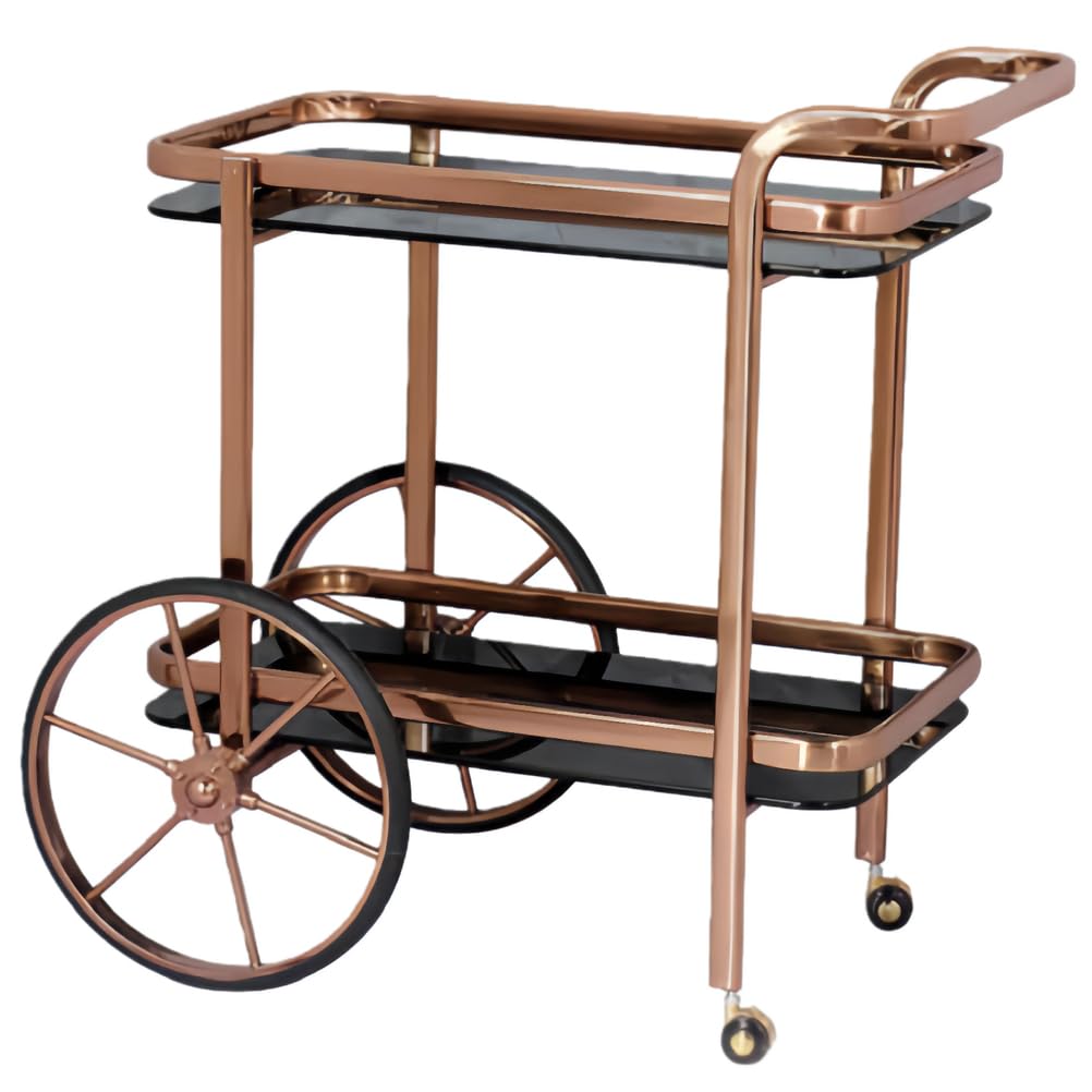 Servierwagen Aus RoséGoldenem, Ablagegestell FüR SpeisesäLe, Mit Universalrollen, Eleganter Servierwagen FüR Bankette, Restaurants Und Zuhause