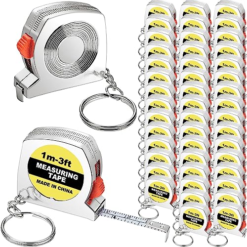 20 Pieces Tape Measure Keychains Functional Mini Retractable Measuring Tape Keychains With Slide Lock For Birthday Party Favors And Daily Use, 1 M/ 3 Ft (20) #TOP16