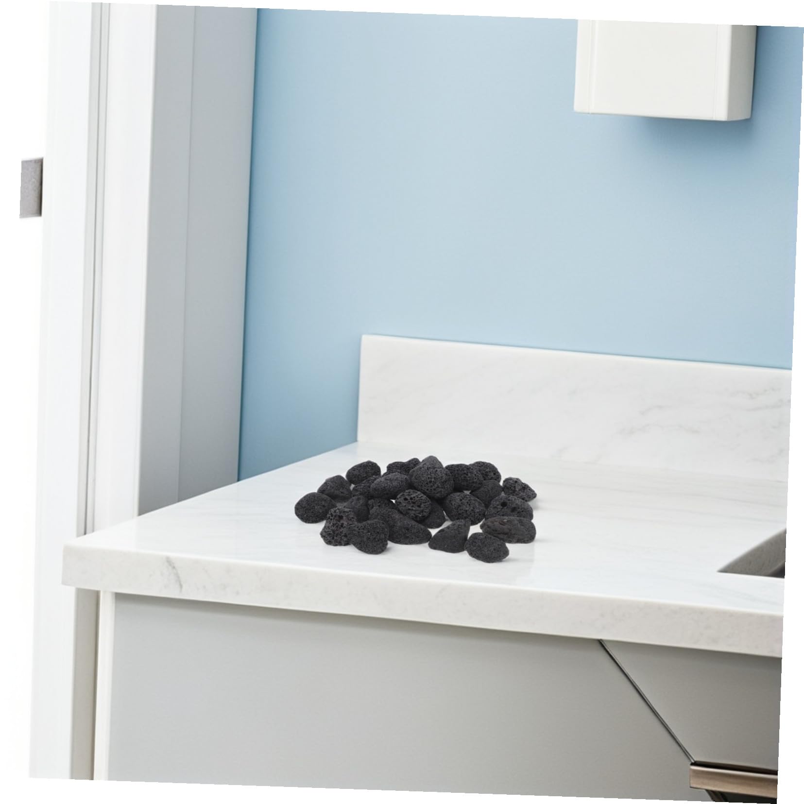 6 Beutel Saunaofensteine aus Natürlichem Vulkanstein 600g Schwarz für Traditionellen Dampfraum mit Effizienter Dampferzeugung und Verbesserter Dampfdiffusion