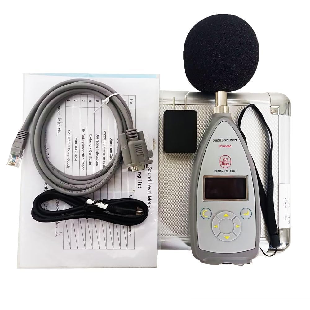VTSYIQI Integrating Sound Level Meter Class 1 Sound Decibel Meter Digital Integrating Noise Level Meter with Range 10 Hz-20 kHz 25dB(A)-140dB(A) 8000