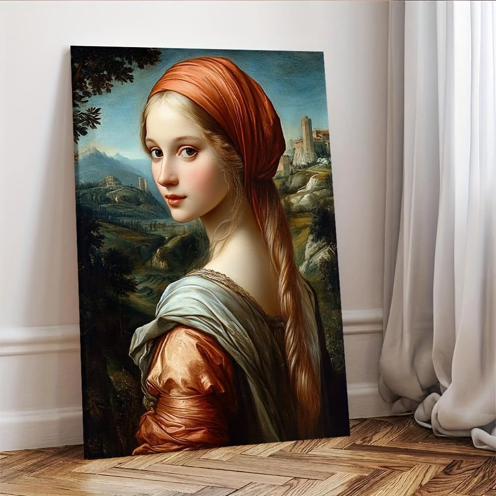 awitufhgp 1pc Da Vinci's Mona Lisa Canvas Art Print - Iconic Renaissance Painting Reproduction, for Living Room, Bedroom, Office(20x30cm/8x12in(WxH)/No frame)