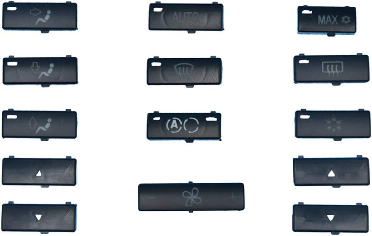 Replacement for BMW 5 and X5 Series - E39 E53 Push Button Caps A/C Climate Control Panel Set