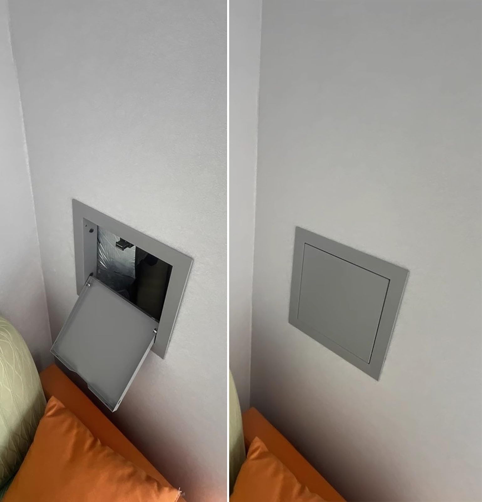 Sportello Ispezione Porta di Accesso Grigia con Chiusura a Sfioramento, Pannello di Accesso per L'ispezione Della Porta a Scomparsa del Muro a Secco, Porta di Accesso Ai Sistemi di Sicurezza(45x80cm(1