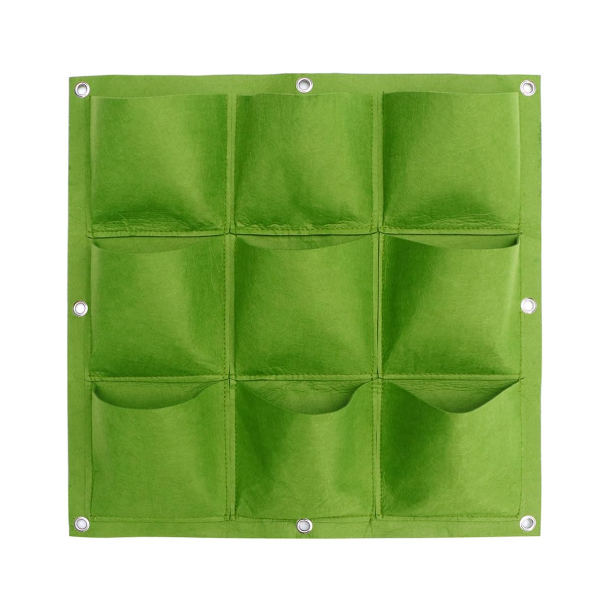 SUPVOX Green Felt Plant Growing Bag, Vertical Hanging Planter 9 Pockets and Flat Bottom 50 x 50 cm for Outdoor and Indoor Garden, Container for Plants and Orchard