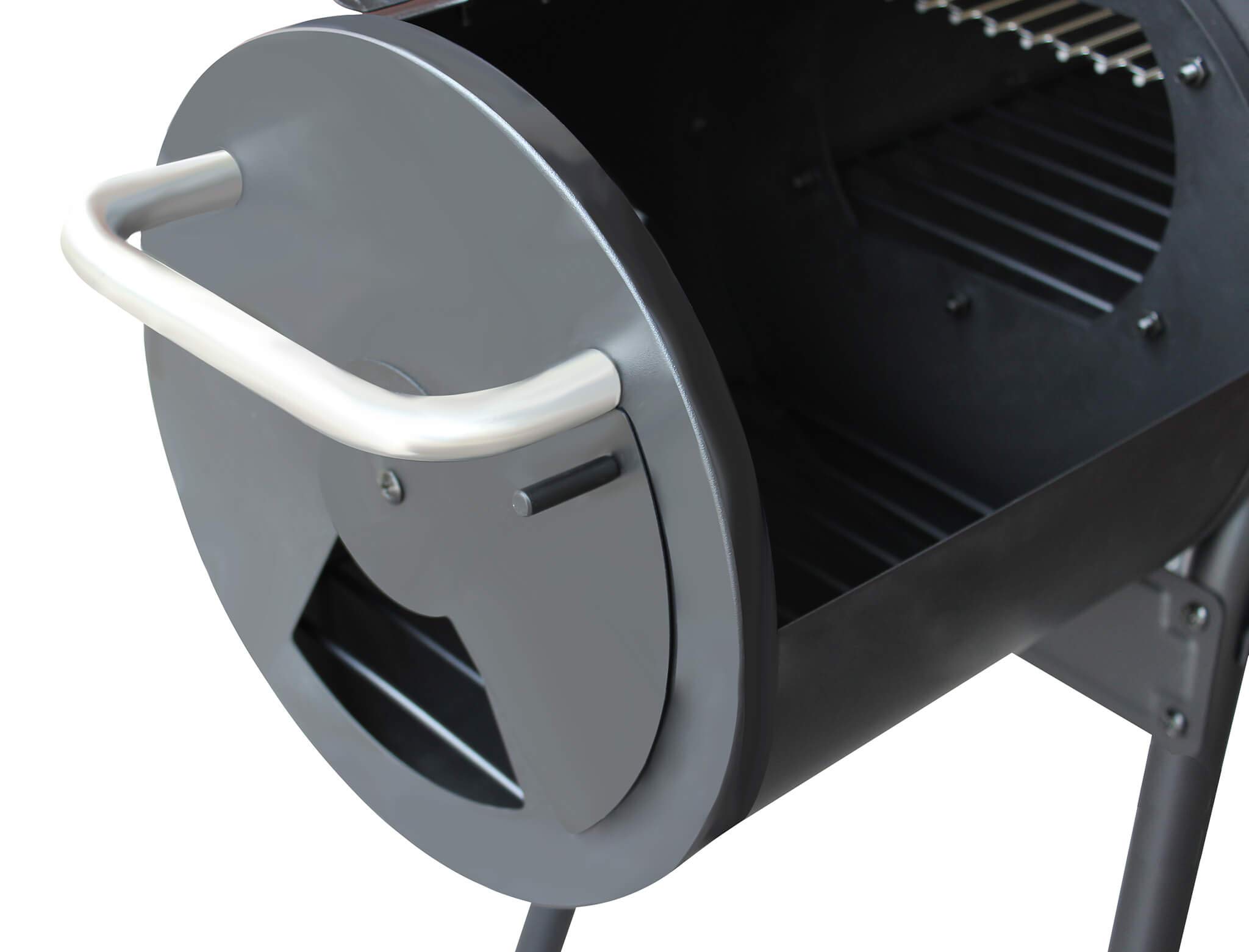 Barbecue a Carbonella con Affumicatore in Acciaio cm 110x66x114 - RIBS Nero