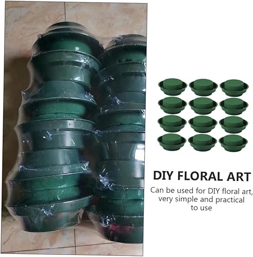 Miniatura 4 de CIMAXIC 12 piezas de espuma floral verde húmedo planta espuma cajas para flores naturales arreglo floral bloques de espuma redonda de espuma de