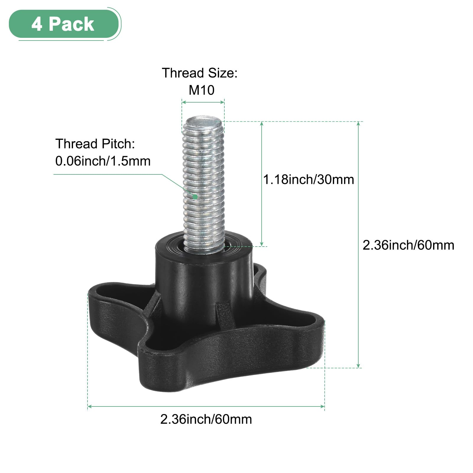 M METERXITY 4-Pack Star Clamping Knobs - Image 3