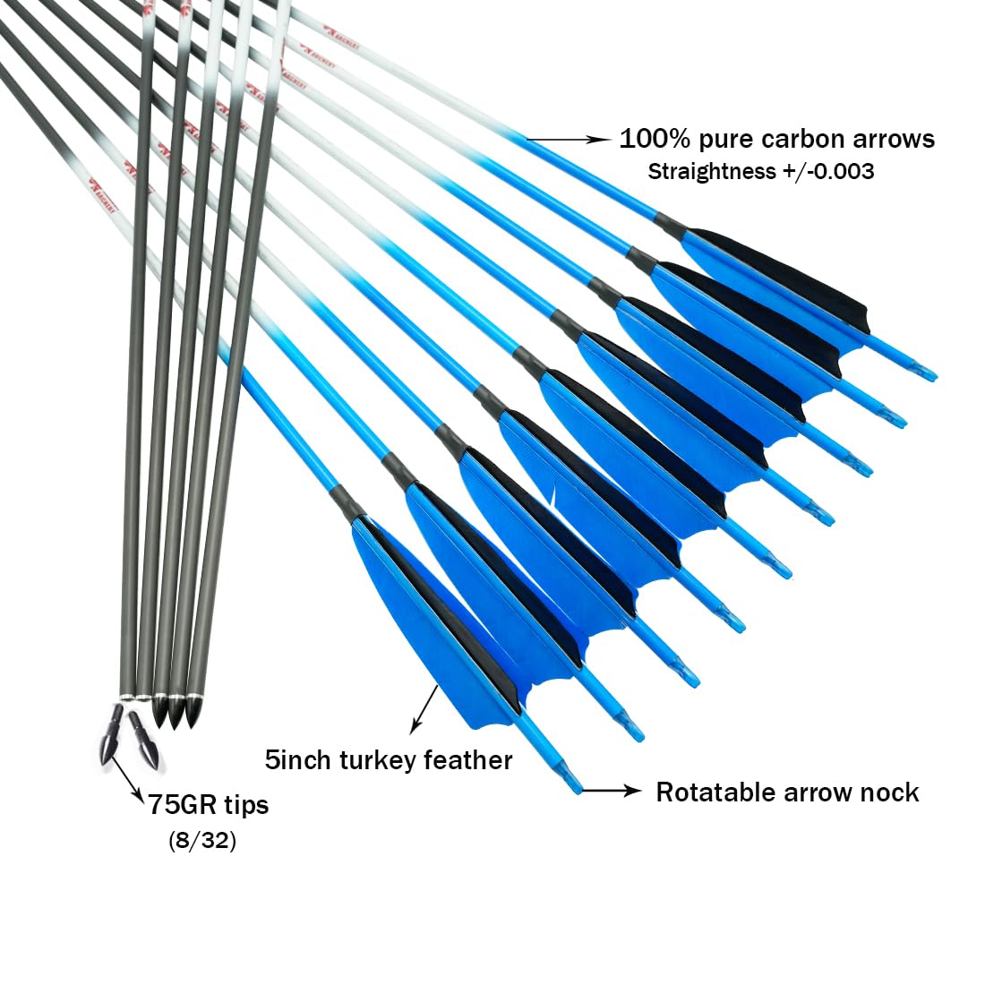 Amazon.com : Linkboy Archery Carbon Arrows Hunting Practice Target