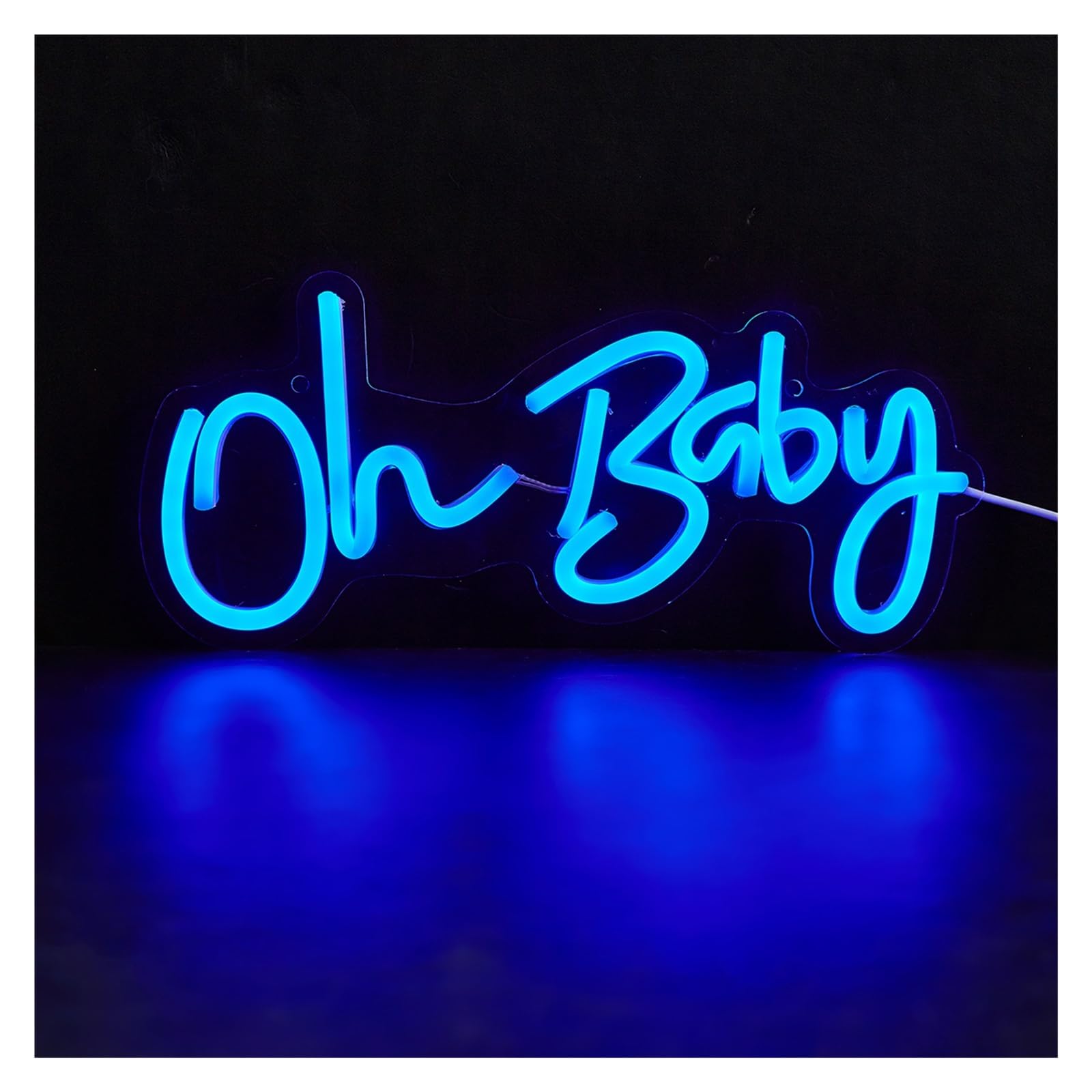 Zynther Neon lamp Neon for Oh for Baby Signs Night Light Wall Art and Bedroom Living Room Decor Sign(Blue)