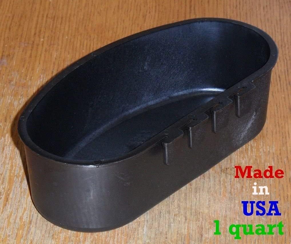 1 Case (100pcs) Black 1 Quart / 32 fl oz Hanging Feed & Water Cage Cups Poultry Chicken