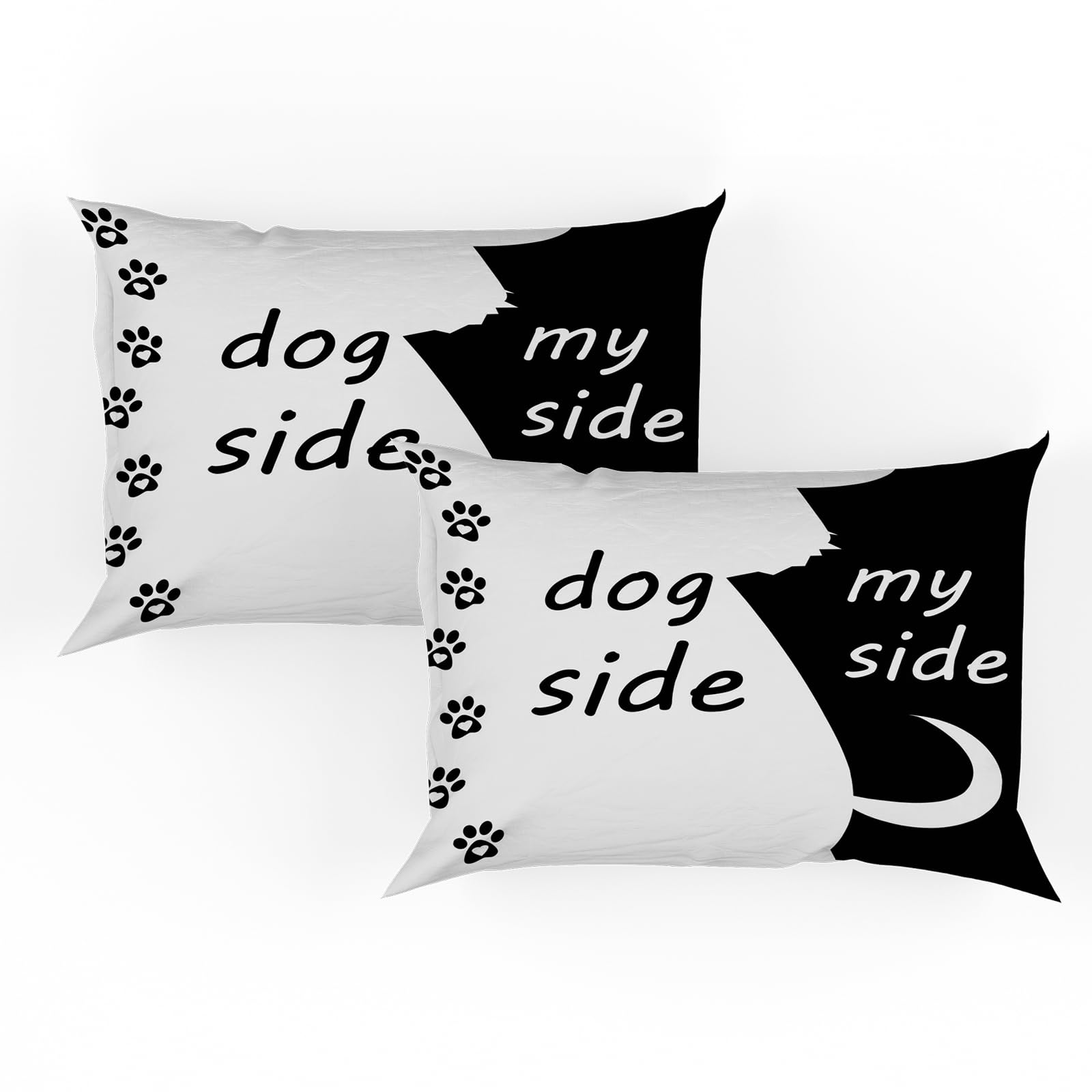 Set di 3 copripiumini con lato del cane e il mio lato 220x240cm, in morbida microfibra, per adulti, decorazione della camera da letto (King（220x240cm）, A)