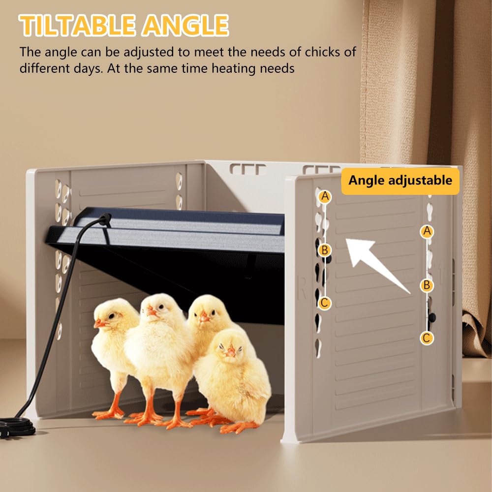 Wärmeplatte Küken, Kükenwärmer Wärmelampe, 25 Watt Küken Brooder Heizplatte für Kükenaufzucht, Einstellbare Höhe Kükenwärmeplatte, Konstante Temperatur und Energieeinsparung für wie Hähnchen