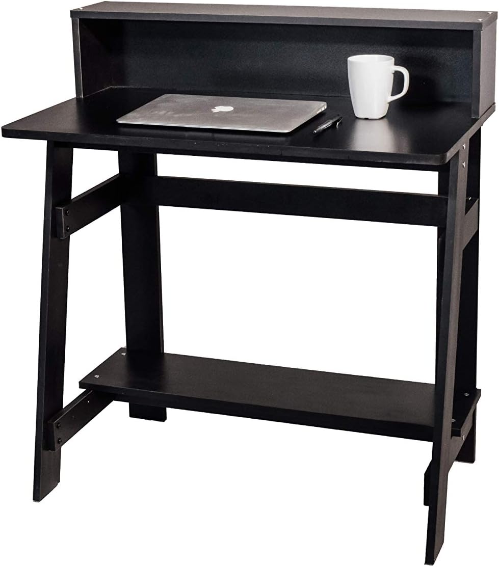 OneSpace Lennox Hutch, Black Computer Desk