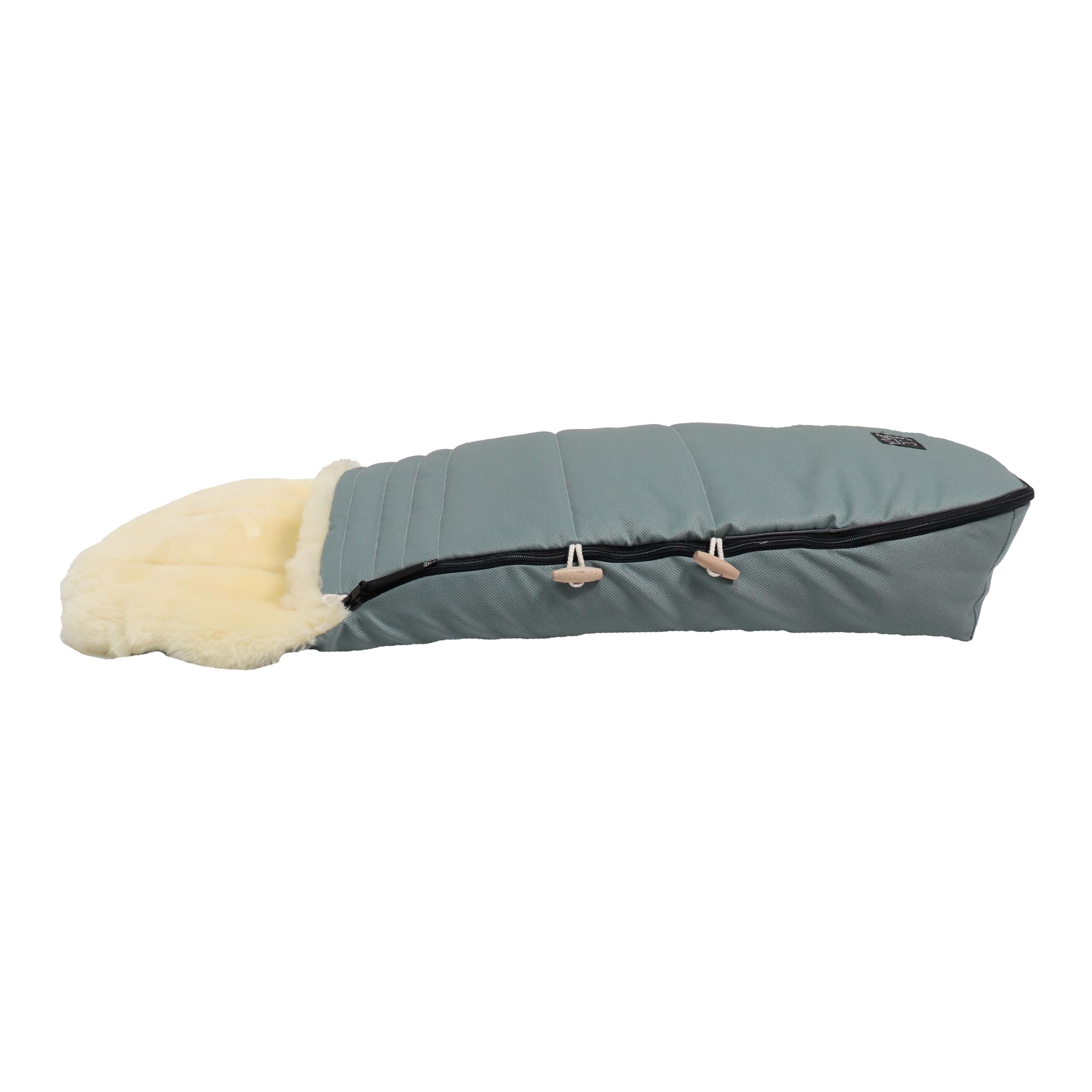 Kaiser 6544586 Lammfell Fußsack "LOVE THE NATURE" Farbe: slit green