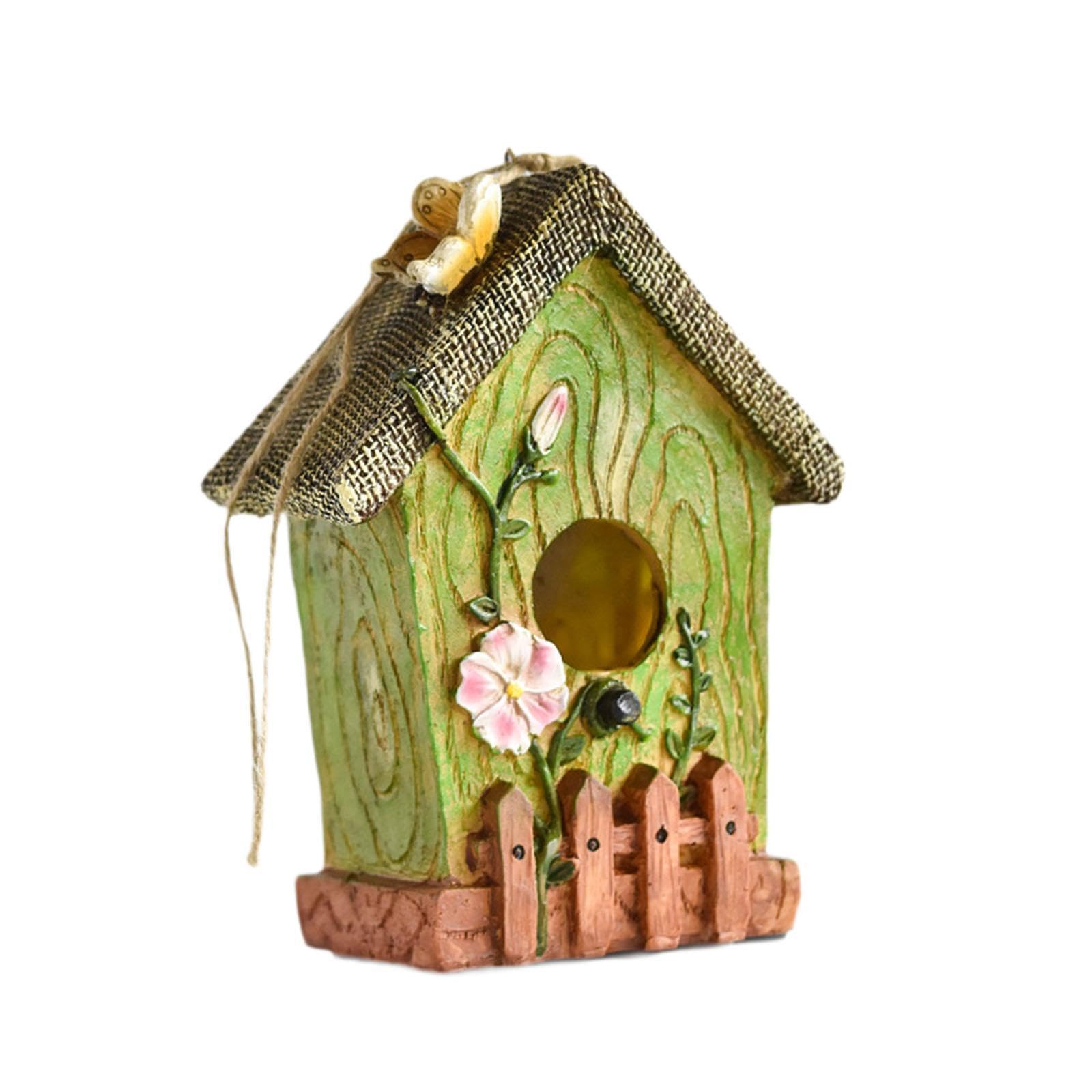 Hanging Bird House Outdoor Garden Decoration for Fence Backyard Trees Green-picture-11