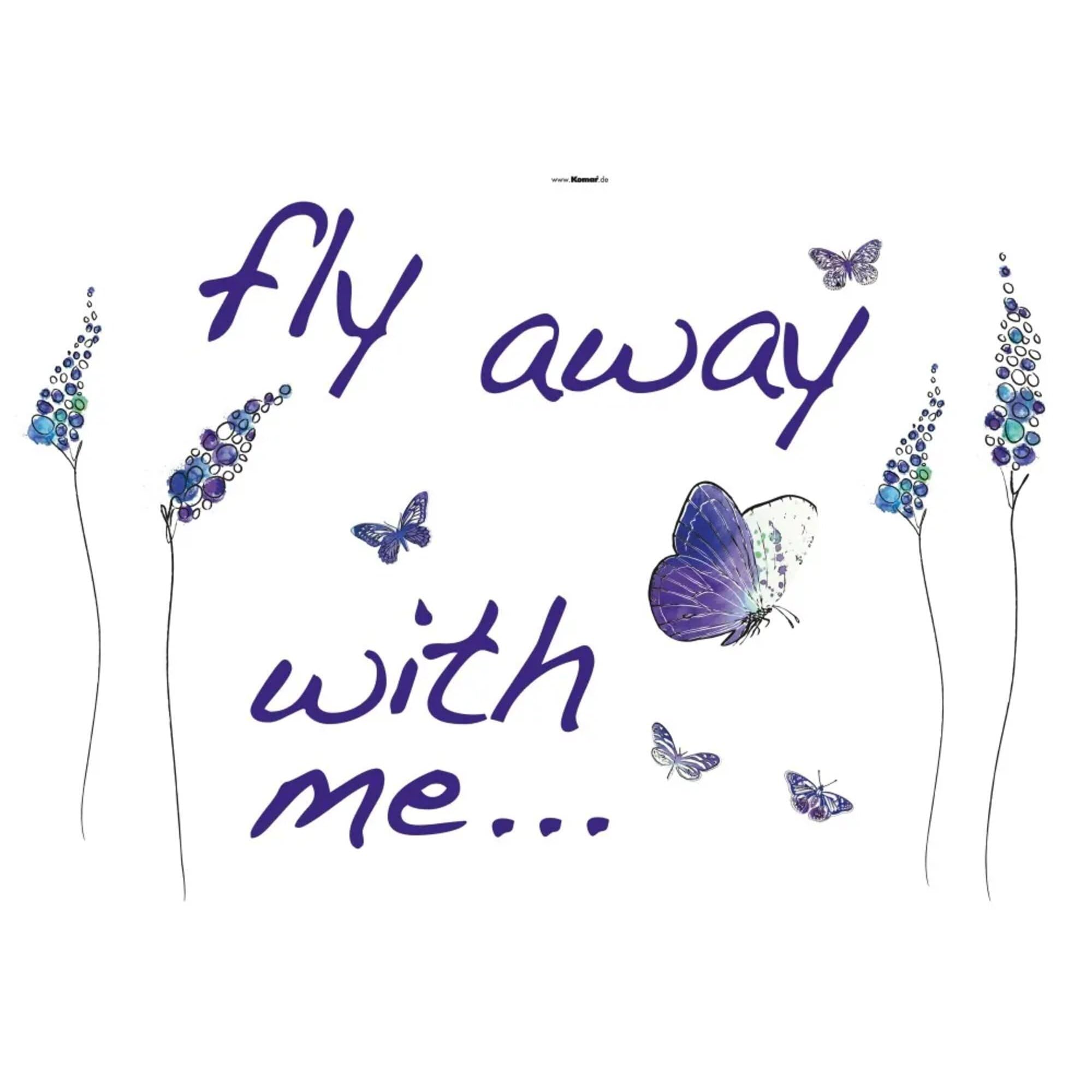 Komar Deco-Sticker Butterflies, 100 x 70 cm – Wandtattoo / Wandaufkleber